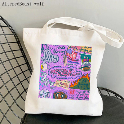 Ženska torba za kupovinu Mitski crvena Kawaii torba s otisnutim srcem Harajuku platnena torba za kupovinu torba za djevojku Ženska torba na rame