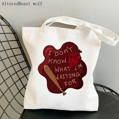 Ženska torba za kupovinu Mitski crvena Kawaii torba s otisnutim srcem Harajuku platnena torba za kupovinu torba za djevojku Ženska torba na rame