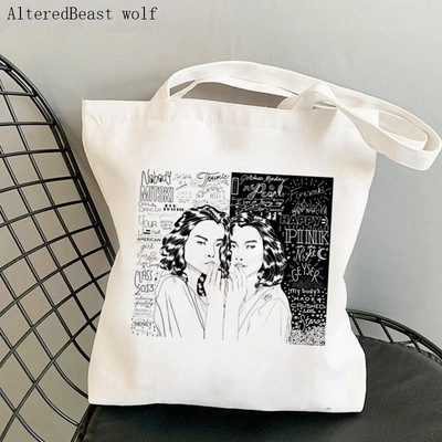 Ženska torba za kupovinu Mitski crvena Kawaii torba s otisnutim srcem Harajuku platnena torba za kupovinu torba za djevojku Ženska torba na rame