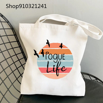 Vanjske banke Pogue Life Shopper Printed Tote Bag Ženska Harajuku Shopper Ručna torba Djevojačka torba na rame Ženska platnena torba
