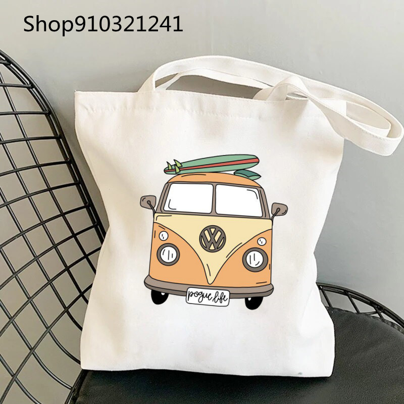 Vanjske banke Pogue Life Shopper Printed Tote Bag Ženska Harajuku Shopper Ručna torba Djevojačka torba na rame Ženska platnena torba