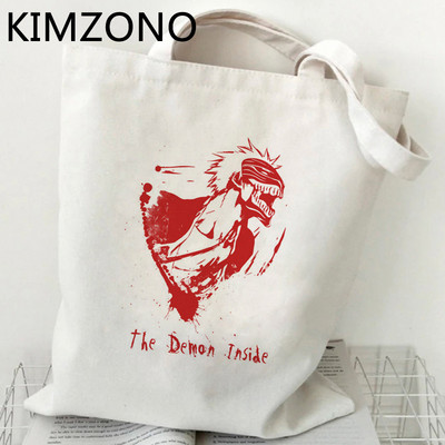 Zaraki Kenpachi Bleach Ichigo pirkinių krepšys eco shopper rankinė džiuto krepšys medvilninis maišelis boodschappentas bolsa compra reciclaje custom
