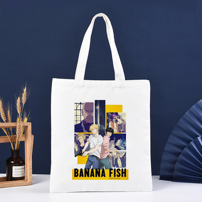 Banana Fish Pirkinių krepšys Pirkinių krepšys Pirkinių Daugkartinis Bolsa Compra Boodschappentas Sacolas Bakalėjos parduotuvių džiuto krepšys