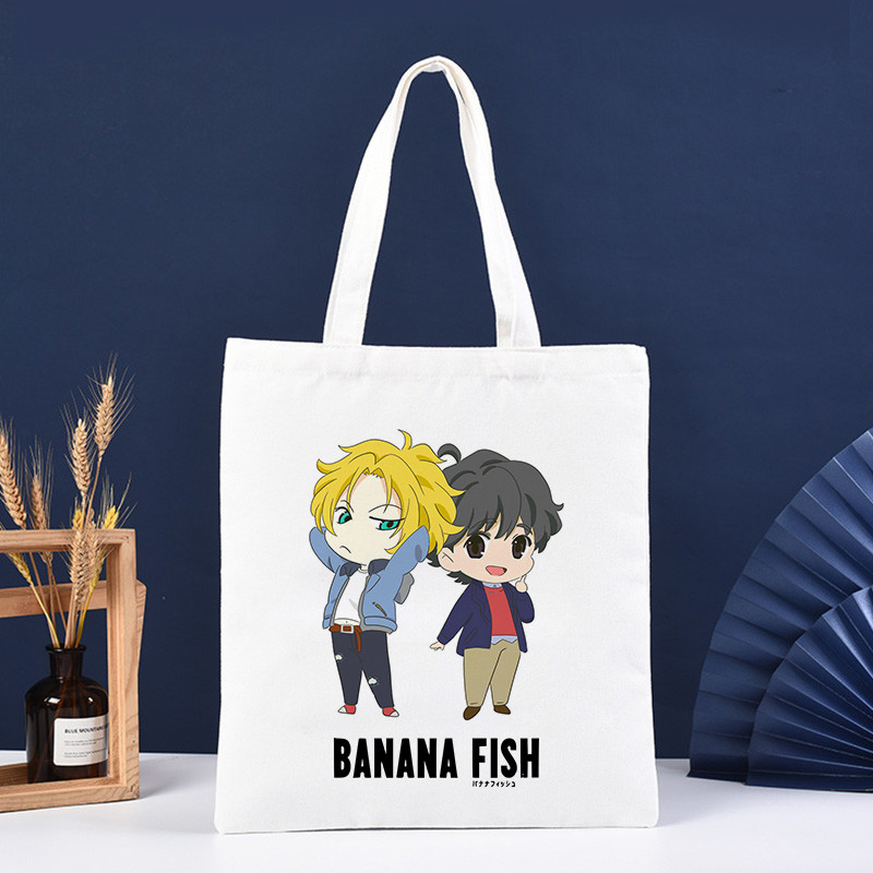 Banana Fish Pirkinių krepšys Pirkinių krepšys Pirkinių Daugkartinis Bolsa Compra Boodschappentas Sacolas Bakalėjos parduotuvių džiuto krepšys