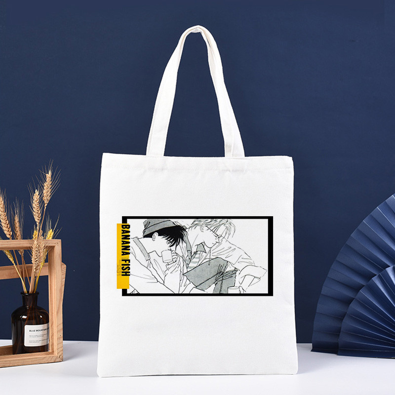 Banana Fish Pirkinių krepšys Pirkinių krepšys Pirkinių Daugkartinis Bolsa Compra Boodschappentas Sacolas Bakalėjos parduotuvių džiuto krepšys