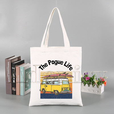 Pogue Life Outer Banks Εκτύπωση επαναχρησιμοποιούμενης τσάντα αγορών Γυναικείες τσάντες καμβά τσάντες τσάντες εκτύπωσης Eco bag Τσάντες ώμου Shopper Cartoon