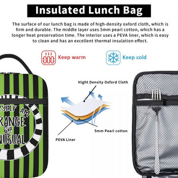 Ταινία τρόμου Beetlejuice Insulated Lunch Bag for Work School Tim Burton Portable Thermal Cooler Lunch Box Γυναίκες Παιδιά