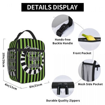 Ταινία τρόμου Beetlejuice Insulated Lunch Bag for Work School Tim Burton Portable Thermal Cooler Lunch Box Γυναίκες Παιδιά