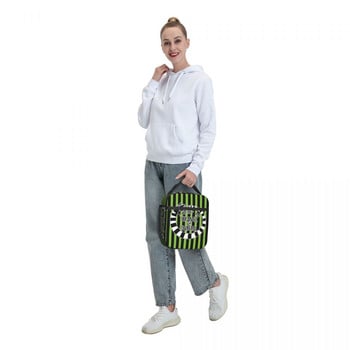 Ταινία τρόμου Beetlejuice Insulated Lunch Bag for Work School Tim Burton Portable Thermal Cooler Lunch Box Γυναίκες Παιδιά