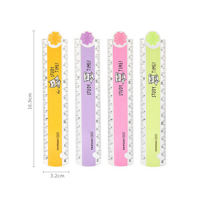 30 cm Caurspīdīga caurspīdīga plastmasas akrila salokāmi taisni lineāli Studentu bērnu zīmēšanas rīks Kancelejas piederumi Skolas piederumi