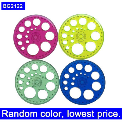 1 tk Lapikujuline joonlaud 360-kraadine ümmargune plastmaterjal DIY Käsitööriistad Õmblustarvikud Joonlaud neljavärviline valikuline