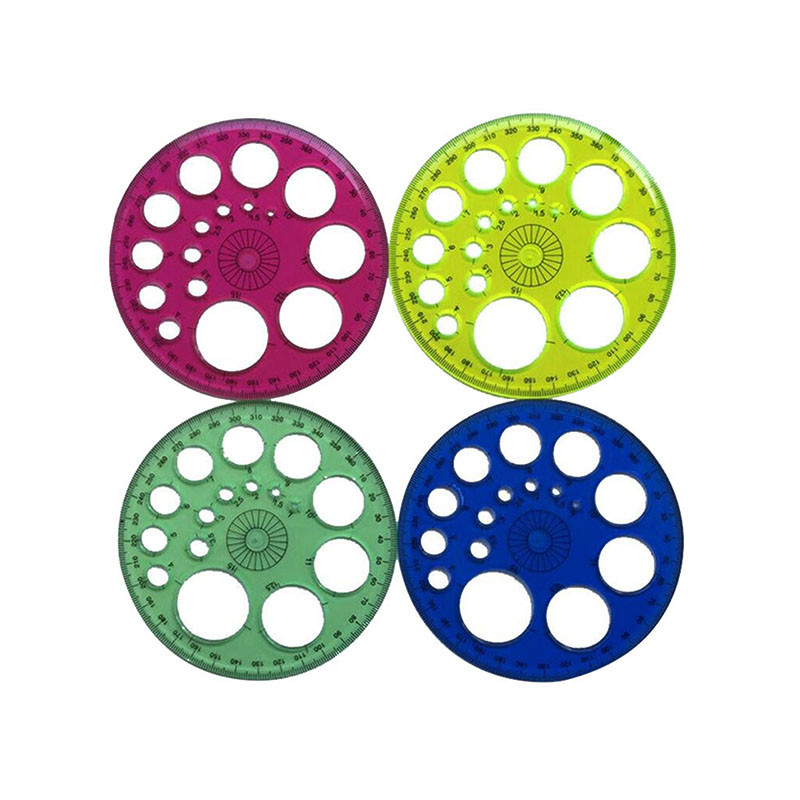 1 tk Lapikujuline joonlaud 360-kraadine ümmargune plastmaterjal DIY Käsitööriistad Õmblustarvikud Joonlaud neljavärviline valikuline