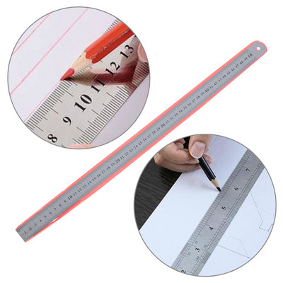 30 cm/50 cm-es precíziós fém mérőeszköz diák írószer egyenes vonalzó, metrikus birodalmi rozsdamentes acél kétoldalas