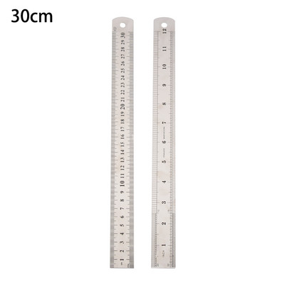 30 cm/50 cm presné kovové meracie nástroje, študentské písacie potreby, rovné pravítko, metrické, imperiálne, obojstranné, z nehrdzavejúcej ocele