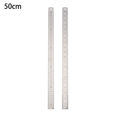 30 cm/50 cm presné kovové meracie nástroje, študentské písacie potreby, rovné pravítko, metrické, imperiálne, obojstranné, z nehrdzavejúcej ocele