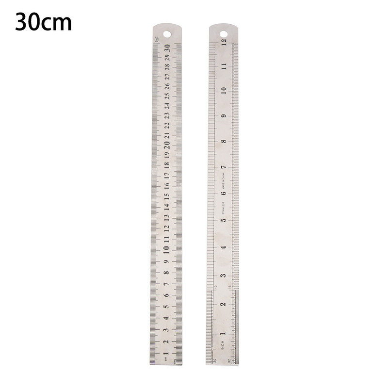 30 cm/50 cm presné kovové meracie nástroje, študentské písacie potreby, rovné pravítko, metrické, imperiálne, obojstranné, z nehrdzavejúcej ocele