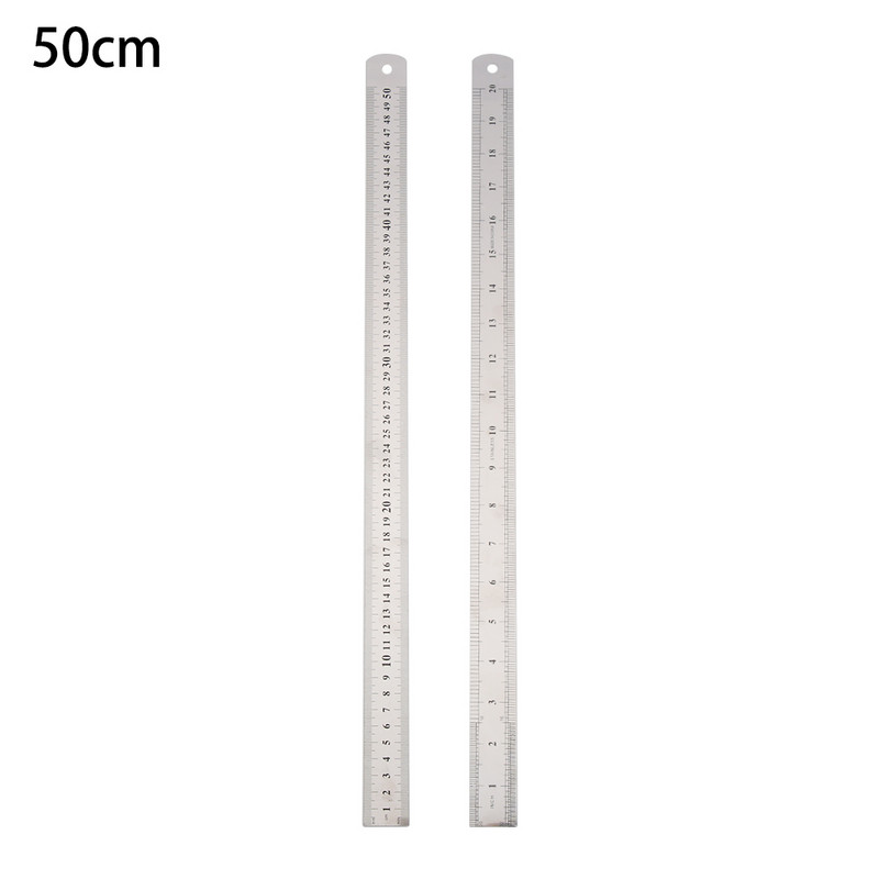 30 cm/50 cm presné kovové meracie nástroje, študentské písacie potreby, rovné pravítko, metrické, imperiálne, obojstranné, z nehrdzavejúcej ocele