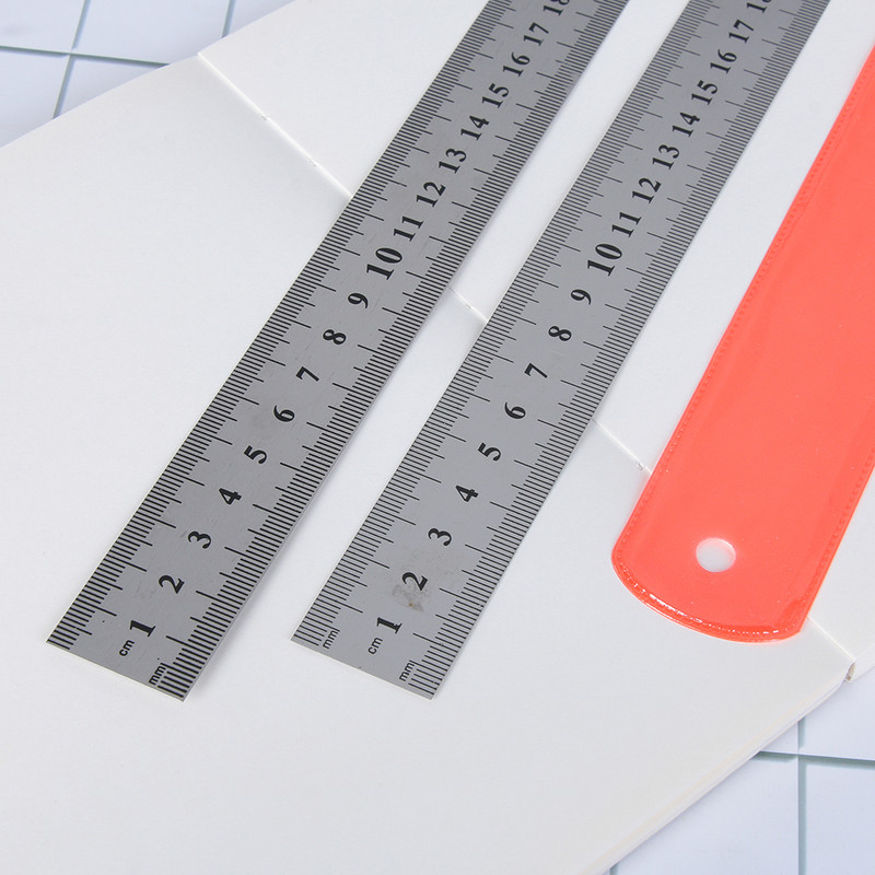 30 cm/50 cm presné kovové meracie nástroje, študentské písacie potreby, rovné pravítko, metrické, imperiálne, obojstranné, z nehrdzavejúcej ocele