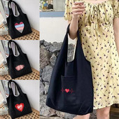 Ženske torbe za kupovinu Ležerna platnena torba za prsluk za putovanje na posao i posao Torba za odmor Od pamučne tkanine Ručne torbe za trgovinu namirnicama Tote Book Školska torba