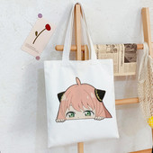 Anya Smug Kawaii Funny Black Simple Women Package Platnena torba Ručne torbice Japanese Anime Spy X Family Torbe na rame Ležerna kupnja