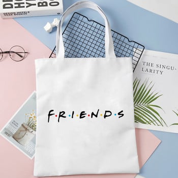 Friends Tv Pattern Εκτύπωση Τσάντα αγορών Τσάντα tote Τσάντα ώμου Cartoon Harajuku τσάντες πάνινες τσάντες μεγάλης χωρητικότητας College Bolsas