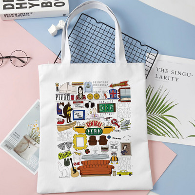 Friends Tv Pattern Print Torba Tote Bag Torba na rame Cartoon Harajuku platnene torbe velikog kapaciteta Studentska torba Bolsas