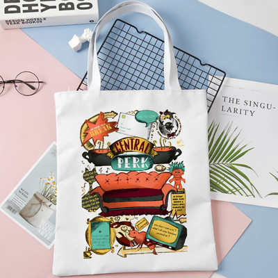 Friends Tv Pattern Print Torba Tote Bag Torba na rame Cartoon Harajuku platnene torbe velikog kapaciteta Studentska torba Bolsas