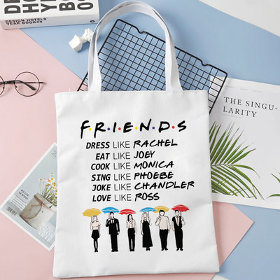 Friends Tv Pattern Print Torba Tote Bag Torba na rame Cartoon Harajuku platnene torbe velikog kapaciteta Studentska torba Bolsas