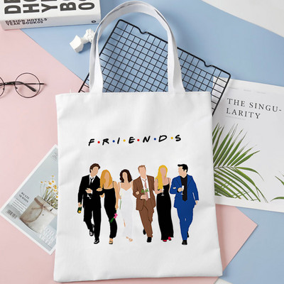 Friends Tv Pattern Print Torba Tote Bag Torba na rame Cartoon Harajuku platnene torbe velikog kapaciteta Studentska torba Bolsas