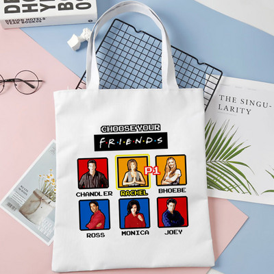Friends Tv Pattern Print Torba Tote Bag Torba na rame Cartoon Harajuku platnene torbe velikog kapaciteta Studentska torba Bolsas