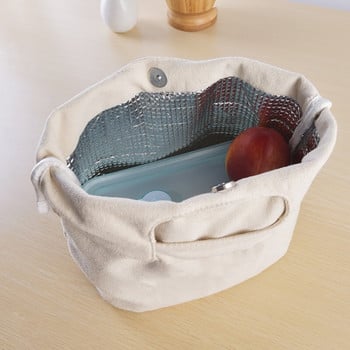 Eco Canvas Insulation Lunch Bag Portable Lunch Bags Lunch Insulation Φοιτητικά παιδιά που κουβαλούν μονωμένες τσάντες αποθήκευσης Διάφορες τσάντες