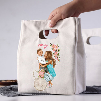 Ekologinis drobės izoliacinis priešpiečių krepšys Nešiojami pietų krepšiai priešpiečių izoliacija studentams, vaikams, nešiojantiems izoliuotus maišelius Sandėliavimo įvairios prekės Krepšiai