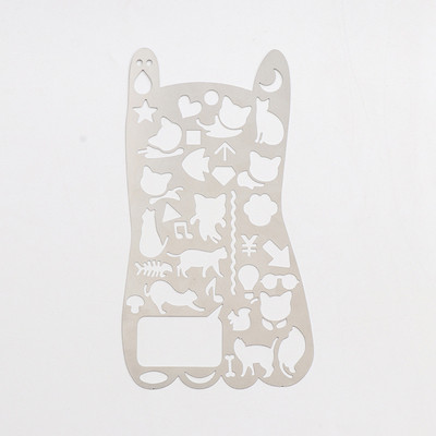 Višenamjensko šuplje ravnalo od nehrđajućeg čelika mačka Šablone za crtanje geometrijskih figura Metalno ravnalo Diy Alat Predložak dnevnika