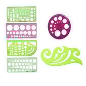 Plastično ravnalo više oblika Predložak za crtanje Ovalni geometrijski predložak Ravnalo s uzorkom krivulje Uredski pribor