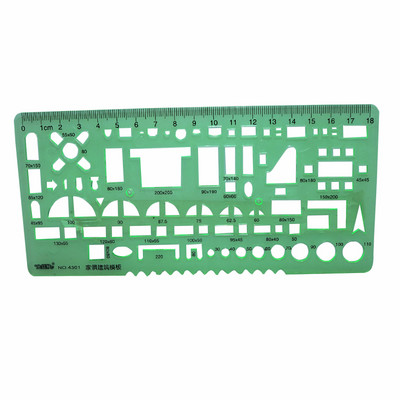 Plastično ravnalo više oblika Predložak za crtanje Ovalni geometrijski predložak Ravnalo s uzorkom krivulje Uredski pribor