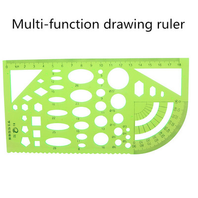 Plastično ravnalo više oblika Predložak za crtanje Ovalni geometrijski predložak Ravnalo s uzorkom krivulje Uredski pribor