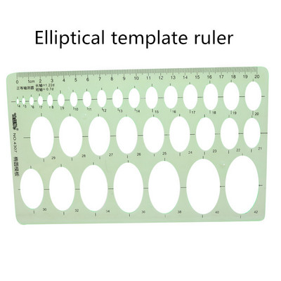 Plastično ravnalo više oblika Predložak za crtanje Ovalni geometrijski predložak Ravnalo s uzorkom krivulje Uredski pribor