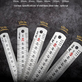 15/20/30/50 cm nerūdijančio plieno dvipusės tiesios liniuotės centimetro colio mastelio liniuote matavimo įrankis Mokykliniai priedai