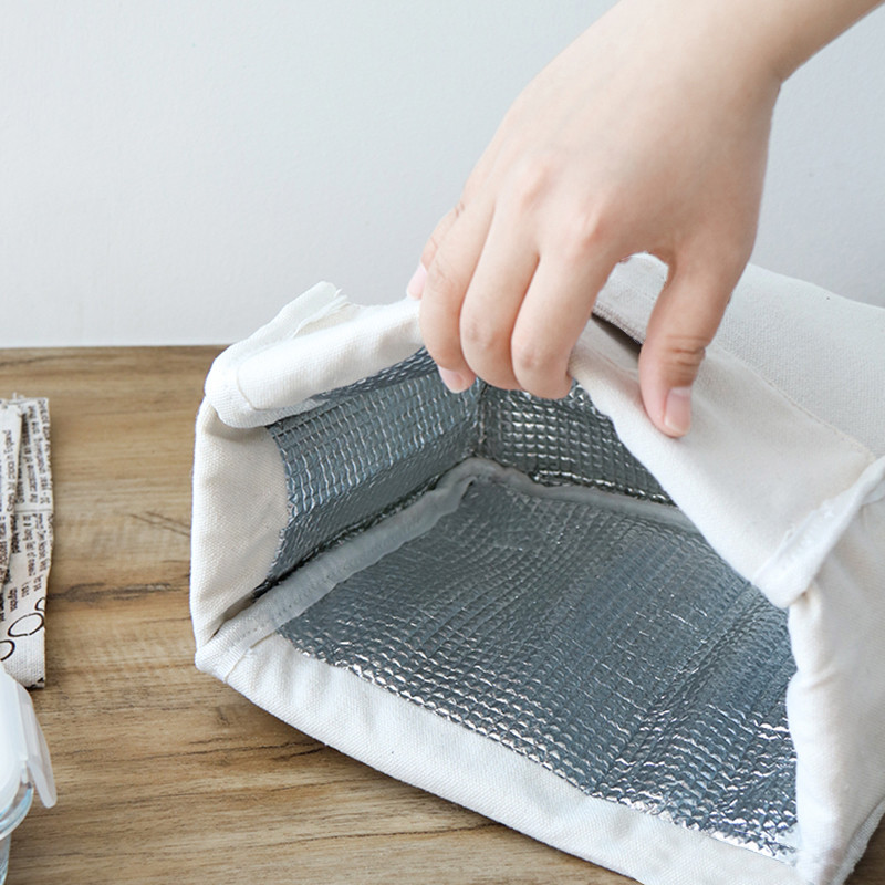 Geantă de prânz pentru fete de modă, cutie de prânz din pânză, geantă de picnic, geantă portabilă izolată, container mic pentru cină, geantă de depozitare a alimentelor