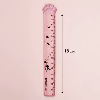 Сладка котешка лапа Пластмасови прави линийки Kawaii Kitty Rulers Забавна рисунка Подарък Корейски офис Училище Измерване на рисунка Студентска награда