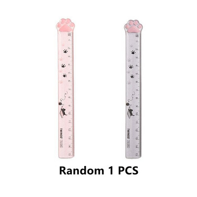 Roztomilé plastové rovné pravítka s mačacími labkami, pravítka Kawaii pre mačiatka, zábavný darček pre kreslenie, kórejský úrad, škola, meranie, kreslenie, cena pre študentov