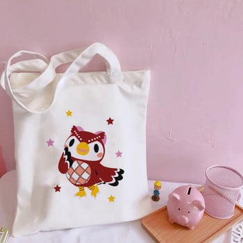 Animal Crossing Cute Shoulder Canvas Canvas Τσάντες Harajuku Μεγάλης χωρητικότητας Messenger Γυναικείες τσάντες Kawaii Εκτύπωση αστείες τσάντες αγορών