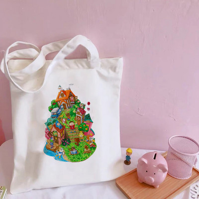 Animal Crossing Slatke platnene torbe na rame Harajuku Messenger ženske torbe velikog kapaciteta Kawaii torbe Smiješna torba za kupnju sa crtanim printom