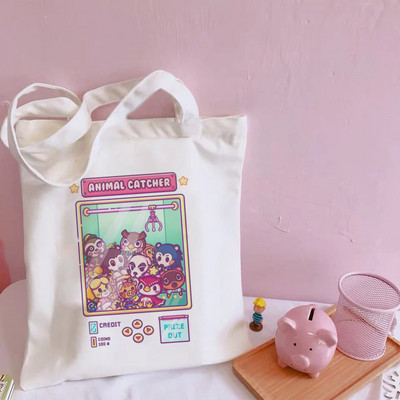 Animal Crossing Slatke platnene torbe na rame Harajuku Messenger ženske torbe velikog kapaciteta Kawaii torbe Smiješna torba za kupnju sa crtanim printom