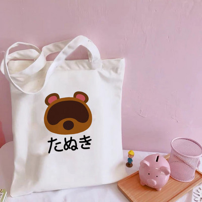Animal Crossing Slatke platnene torbe na rame Harajuku Messenger ženske torbe velikog kapaciteta Kawaii torbe Smiješna torba za kupnju sa crtanim printom