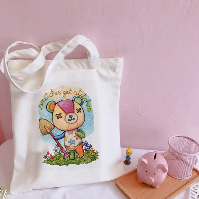 Animal Crossing Slatke platnene torbe na rame Harajuku Messenger ženske torbe velikog kapaciteta Kawaii torbe Smiješna torba za kupnju sa crtanim printom