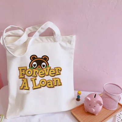 Animal Crossing Slatke platnene torbe na rame Harajuku Messenger ženske torbe velikog kapaciteta Kawaii torbe Smiješna torba za kupnju sa crtanim printom