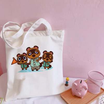 Animal Crossing Slatke platnene torbe na rame Harajuku Messenger ženske torbe velikog kapaciteta Kawaii torbe Smiješna torba za kupnju sa crtanim printom