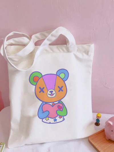 Animal Crossing Slatke platnene torbe na rame Harajuku Messenger ženske torbe velikog kapaciteta Kawaii torbe Smiješna torba za kupnju sa crtanim printom