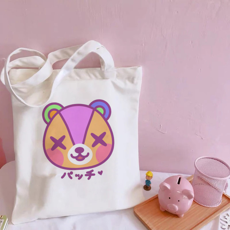 Animal Crossing Slatke platnene torbe na rame Harajuku Messenger ženske torbe velikog kapaciteta Kawaii torbe Smiješna torba za kupnju sa crtanim printom